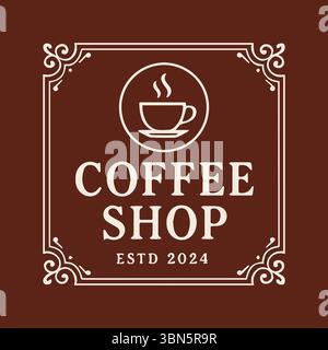 Elegantes Logo-Design Im Vintage Estd 2024 Dampfbecher Stock Vektor
