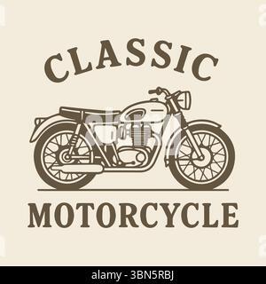 Vintage Motorrad Design Zeitlos Classic Bike Illustration Retro Stil Kunstwerk Stock Vektor