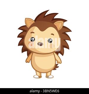 Niedlicher Cartoon-Igel - niedlicher Charakter mit stacheligem Fell Stock Vektor