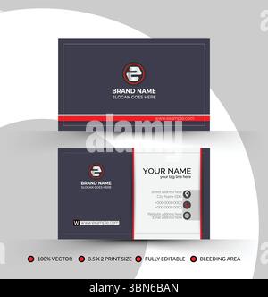 Einfache schwarz-weiße Firmenkunden-Karte Design Vektor Illustration eps10 Stock Vektor