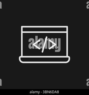 Symbol für Web- und Softwareentwicklung für Programmierung, Front-End-Codierung und Informatik Stock Vektor