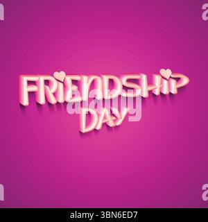 Happy Day of Friendship Bold Typografie Vektor mit dekorativen Elementen für Grußkarten und Poster. Stock Vektor