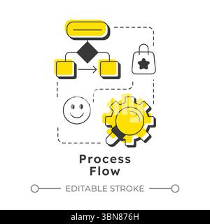 Symbol für modernes lineares Konzept des Prozessflusses Stock Vektor