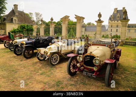 Oldtimer-Rallye, Automuseum, Valencay, Frankreich. Stockfoto