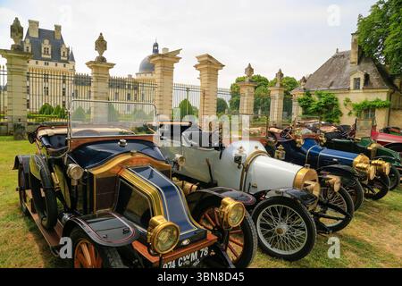 Oldtimer-Rallye, Automuseum, Valencay, Frankreich. Stockfoto