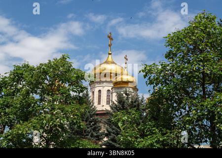 Christus der Erlöser oder Spassky-Kathedrale Luftaufnahme in Pyatigorsk, einer Kurstadt in kaukasischen Mineralwässern Region in Russland, Stawropol Region in Russland Stockfoto