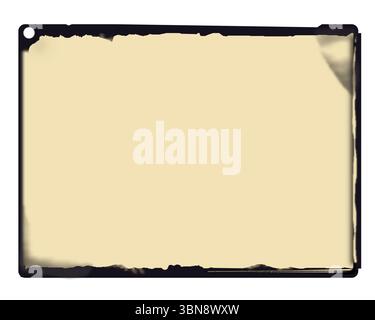 Grungy Vintage 4x5 Zoll Mittelformat Kamerabildfilm, leerer Rahmen für Bilder, flache Lay. Comeback des Konzepts der analogen Filmfotografie, kostenloser Kopierspac Stockfoto