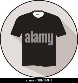 T-Shirt-Ikone mit schlankem, flachem Design, das die Essenz der legeren Mode widerspiegelt. Stock Vektor