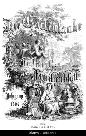 Cover der 1864-jährigen Sammlung der deutschen illustrierten Zeitschrift "die Gartenlaube" für die ganze Familie Stockfoto
