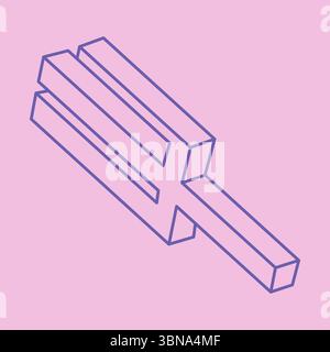 Logo. Unmögliche Form, optische Illusion, abstrakter Vektorhintergrund. Optische Kunstobjekte. Geometrische Figuren. Strichgrafik. Stock Vektor