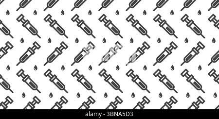 Nahtlose medizinische Injektionen und Flüssigkeiten. Spritzen für Impfstoffe, Impfungen, Injektionen, Grippeschutzimpfungen. Medizinische Geräte Stock Vektor