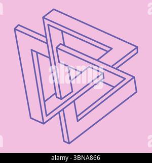 Logo. Unmögliche Formen, optische Illusion, Vektor. Optische Kunstobjekte. Geometrische Figuren. Strichgrafik. Stock Vektor