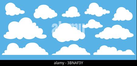 Wolken-Symbol im abstrakten Stil und Cartoon-Stil. Stock Vektor