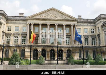 Palast der Nation, Belgisches Bundesparlament, Paleis der Natie, Palais de la Nation, Palast der Nation, Stadt Brüssel, Belgien, Europa Stockfoto