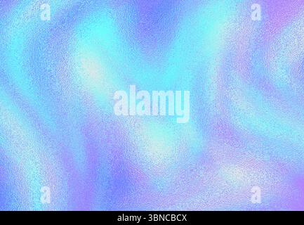 Holografische Folienstruktur mit leuchtendem Rosa-, Blau- und Lila-Farbverlauf Stockfoto