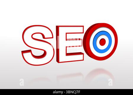 Das Wort seo mit Ziel digital generiert Stockfoto