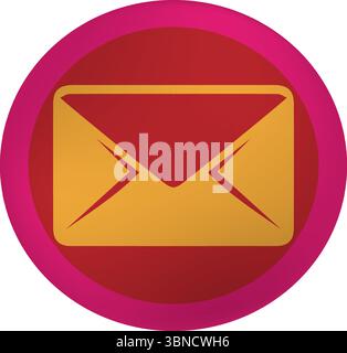 Symbol für E-Mail-Briefumschlag - Roter und orangefarbener Hochglanzvektor Stock Vektor