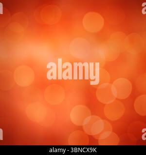 Abstraktes orangefarbenes Bokeh-Muster hat leuchtende Kreise über warmem, verlaufendem flachen Vektor-Design Stockfoto