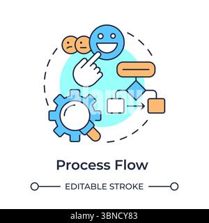 Symbol für mehrfarbiges Konzept des Prozessflusses Stock Vektor