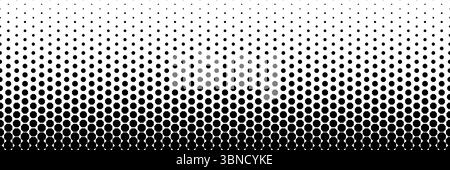 Horizontaler schwarzer Halbton im achteckigen Design für Muster und Hintergrund. Stock Vektor