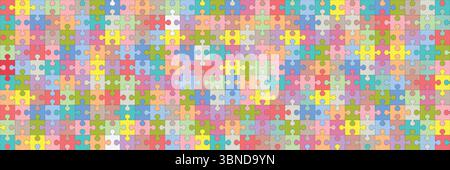 Horizontales Pastell Puzzle für Muster und Hintergrund, Vektor-Illustration. Stock Vektor