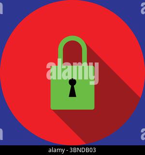 Ein grünes Hauptschlüssel-Symbol für Web und Design, Vektorillustration. Stock Vektor