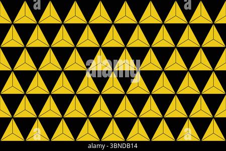 Goldenes Dreieckdesign für Muster und Hintergrund, Vektorillustration. Stock Vektor