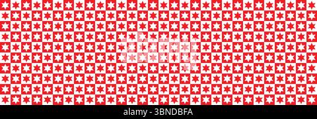 Horizontaler roter und weißer Stern für Muster und Hintergrund, Vektorillustration. Stock Vektor