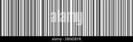 Horizontaler schwarzer Barcode auf weiß für Muster, Hintergrund und Design, Vektorillustration. Stock Vektor