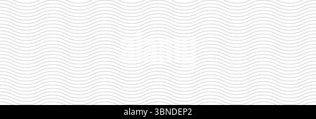 Horizontale nahtlose schwarze Wellenlinien für Muster und Hintergrund. Stock Vektor
