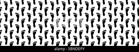 Horizontale nahtlose schwarze Abmessung links und rechts für Muster und Hintergrund. Stock Vektor