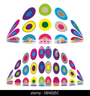 Abstraktes geometrisches Muster. Farbenfrohe organische Formen. Lebendiges, modernes Design. Vektorabbildung. Stock Vektor