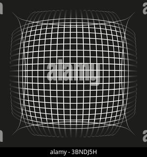Abstraktes geometrisches Muster. Leuchtende Drahtmodellstruktur. Optische Vektortäuschung. Symmetrische dekorative Form. Stock Vektor