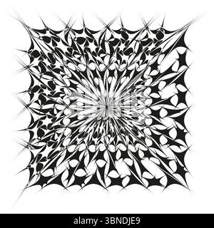 Spiralförmiges Ziermuster. Schwarzes kurvenförmiges Design. Geometrische Verwirbelung. Vektordrehungssymbol. Stock Vektor