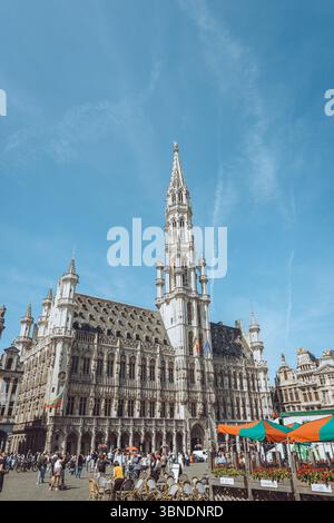 Hôtel de Ville de Bruxelles, Brussels Grand-Place, Belgien Stockfoto