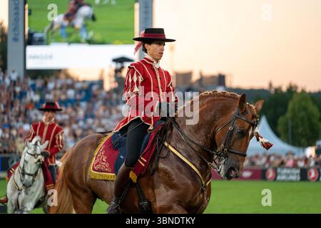 Aachen, Deutschland. Juli 2025. Traditioneller spanischer Reiter Eroeffnungsfeier im Rahmen des CHIO Aachen 2025, Reitsport, CHIO Aachen, 2025, 01.07.2025 Foto: Eibner-Pressefoto/J. Derondeau Credit: dpa/Alamy Live News Stockfoto