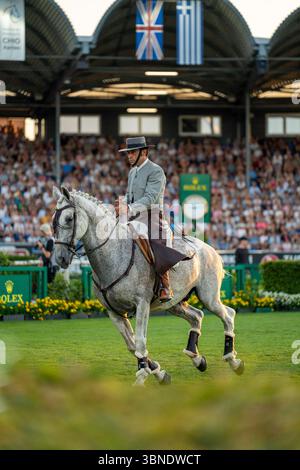 Aachen, Deutschland. Juli 2025. Traditioneller spanischer Reiter Eroeffnungsfeier im Rahmen des CHIO Aachen 2025, Reitsport, CHIO Aachen, 2025, 01.07.2025 Foto: Eibner-Pressefoto/J. Derondeau Credit: dpa/Alamy Live News Stockfoto