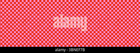 Nahtloser Hintergrund mit verzerrtem Karomuster in Rot und Rosa mit rauen Quadraten für einen abstrakten Retro-Rasterlook. Verspielter Vibe für Stoff und Geschenkpapier Stock Vektor