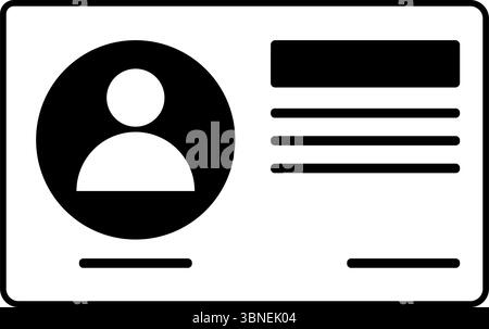 Minimalistisches ID-Kartensymbol Stock Vektor