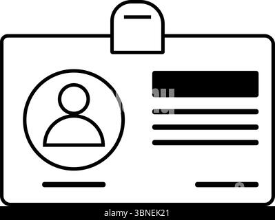 Minimalistisches ID-Kartensymbol Stock Vektor