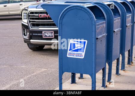 Jackson, Wyoming, USA – 27. Mai 2025: Nahaufnahme eines Postfachs des United States Postal Service Stockfoto