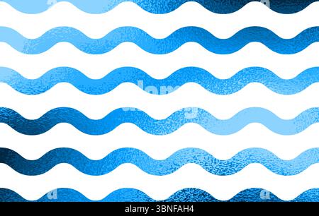 Abstrakter Hintergrund mit welligen blauen Linien in einem strukturierten Farbverlauf. Dynamischer und moderner Hintergrund, perfekt für Web, Druck, Präsentationen und kreative Zwecke Stock Vektor