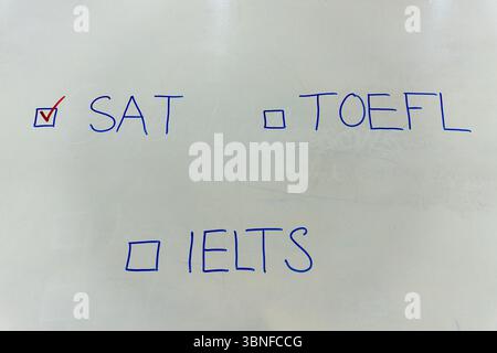 Englischunterricht. Das Sprachlernkonzept und das Bildungskonzept. Stockfoto