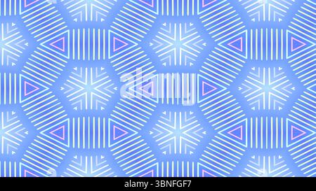 Blaues geometrisches Kachelmuster - futuristische nahtlose Vektortextur mit sechseckigen Formen und Linien Stockfoto