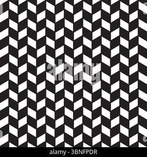 Schwarz-weißes Chevron-Muster, Pfeilmuster, nahtloser Hintergrund. Moderne Vektorillustration für Hintergrund und Hintergrundbilder. Abstraktes Texturdesign, Stock Vektor