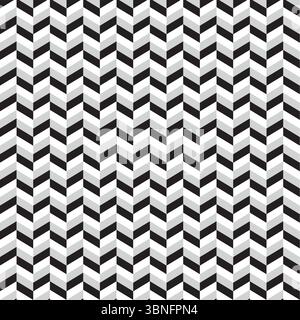 Schwarz-weißes Chevron-Muster, Pfeilmuster, nahtloser Hintergrund. Moderne Vektorillustration für Hintergrund und Hintergrundbilder. Abstraktes Texturdesign, Stock Vektor