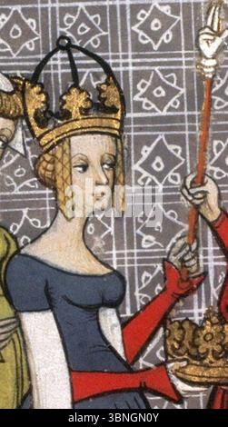 Louis II le Bègue recevant les Regalia (Richilde der Provence). Stockfoto