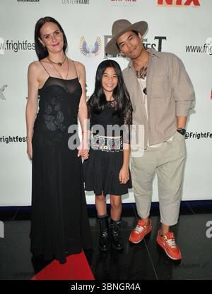 Leanne Best, Jaeden Paige Boadilla und Paris Zarcilla beim „Raging Grace“ FrightFest Horrorfilmfestival, Tag 4, Cineworld Leicester Square, Leicester Square, Sonntag, den 27. August 2023 in London, England, Großbritannien. CAP/CAN ©CAN/Capital Pictures Stockfoto