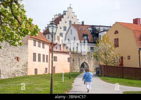 Lilla Strandporten Tor zur Altstadt, Visby, Gotland Region (Gotlands Kommun), Königreich Schweden Stockfoto
