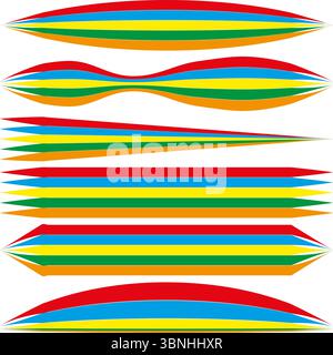 Abstraktes Streifenmuster. Bunte Wellenlinien. Dynamisches, modernes Design. Vektorabbildung. Stock Vektor